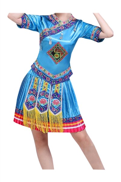 Design Miao costumes, custom-made Miao and Yi clothes, Yi female minority performance costumes, Tujia dance costumes, ethnic style SKDO019 detail view-7
